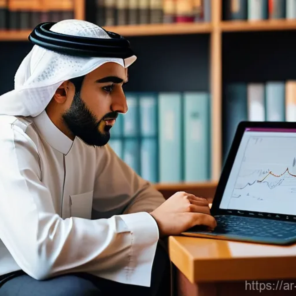 빅데이터 분석가로 성공한 사람들의 사례 - **Prompt:** A young, intelligent Arab data analyst, either male or female, deeply immersed in though...