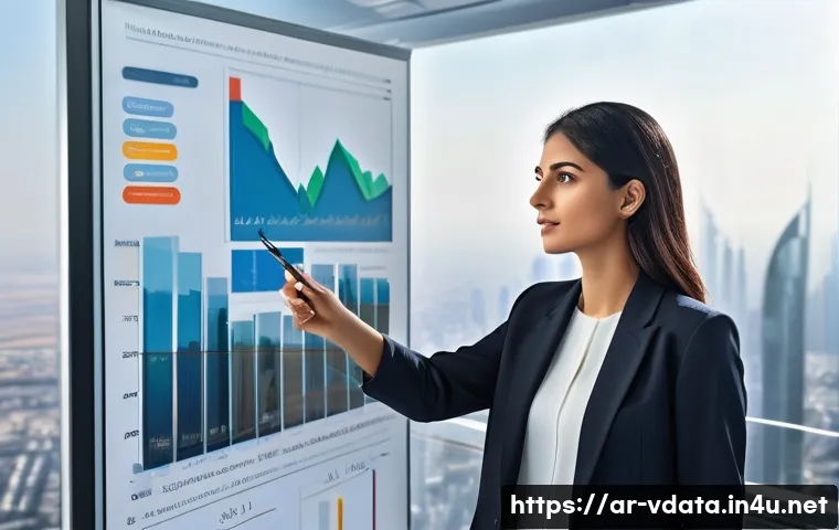빅데이터 분석가와 데이터 엔지니어의 차이 - **Prompt 1: The Insightful Data Analyst in a Smart City Setting** "A confident young Arab woman,...