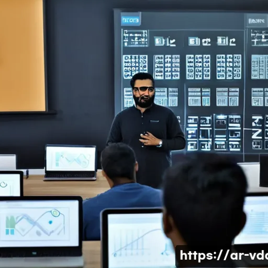 빅데이터 학습을 위한 추천 강의 - A professional Arabic-speaking male instructor teaching a diverse online class about Big Data fundam...