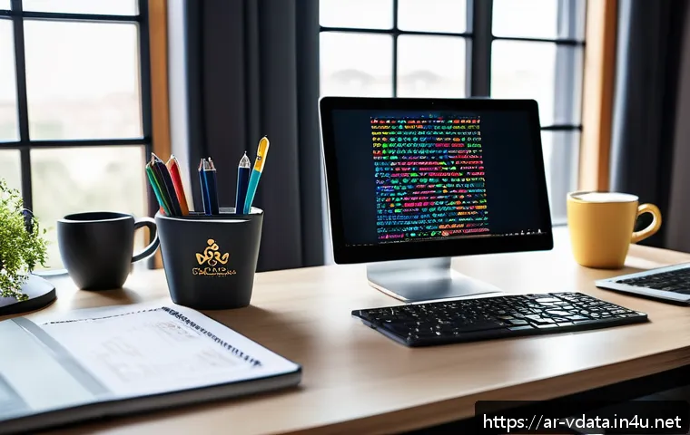 빅데이터 분석가 프리랜서로 일하는 법 - A professional Arab freelance data analyst working at a modern home office, focused on coding in Pyt...